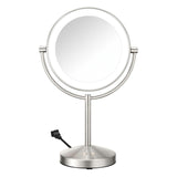 Lighted Makeup Mirror, Double-Sided LED Vanity Mirror with 1X/10X Magnification, 3 Light Settings, 3 Modes, 360°