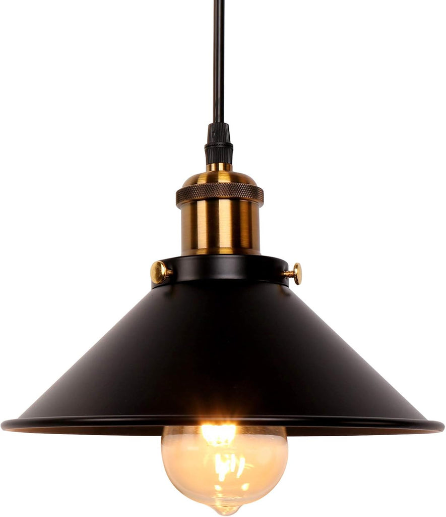 Industrial Retro Black Iron Kitchen Restaurant Bar Balcony Hanging Pendant Light (1 Pack)