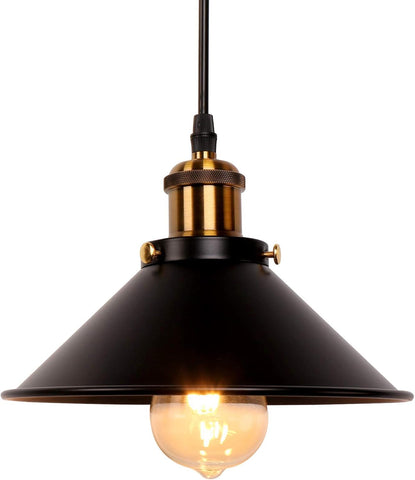 Industrial Retro Black Iron Kitchen Restaurant Bar Balcony Hanging Pendant Light (1 Pack)
