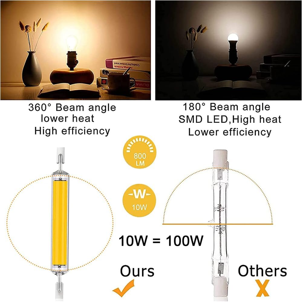 R7s LED Bulb 118mm 20W High Brightness Equivalent to 200W Halogen Bulbs J-Type Linear Double Ended T3 LED Bulbs