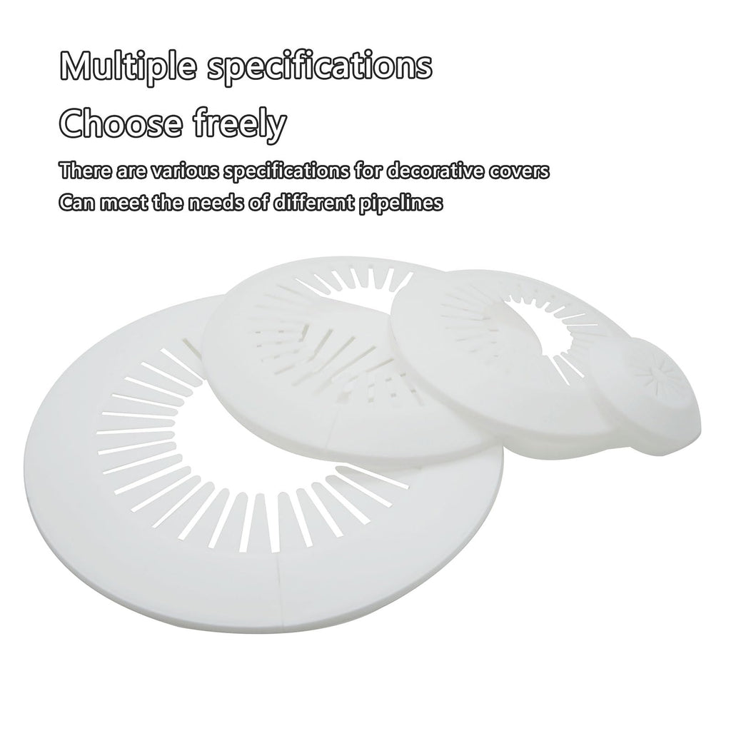 Fit 0.95 to 1.57 inch Outer Diameter Flange Water Pipe Cover Decoration White Radiator PP Plastic Escutcheon Plate