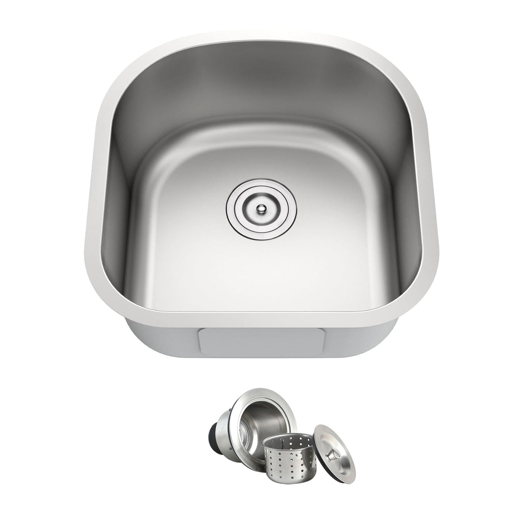 20 Inch Undermount D Shape Single Bowl Kitchen Sink