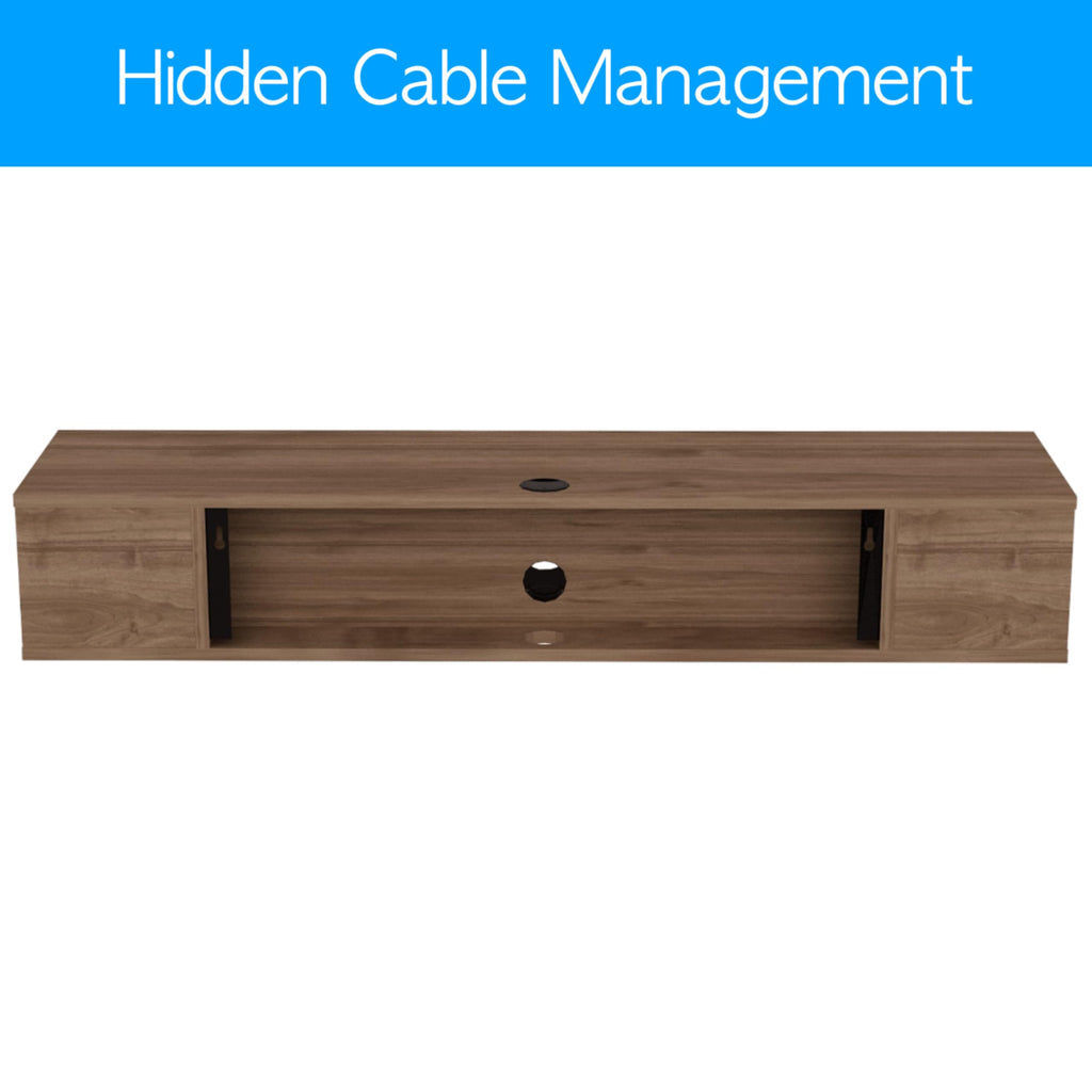 Peti Floating Cabinet Wall Mounted TV Stand Media Console Shelf (Oud Oak)