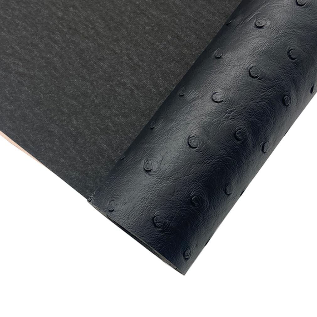 12x54 Inch Ostrich Faux Leather for Upholstery Decoration, Embossed Textured Synthetic Fabric for DIY Bows Wallet