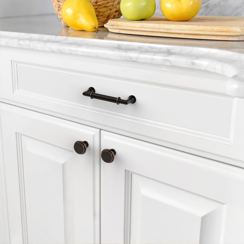10 Pack 3.75 Inch(96mm) Oil Rubbed Bronze Cabinet Pulls Heavy-Duty Solid Kitchen Cabinet Handles Gold Dresser Drawer