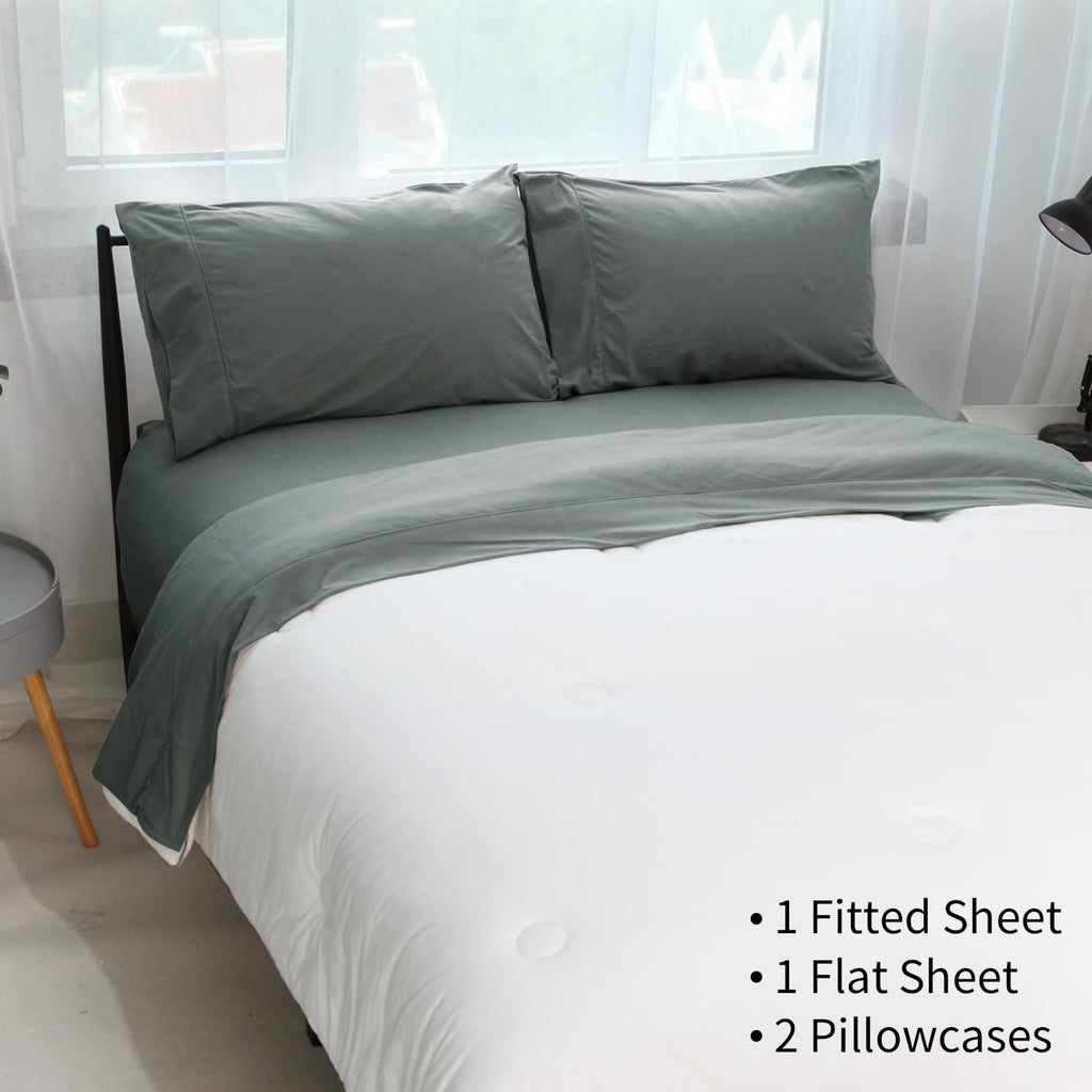 Flannel Sheet &Pillowcase Set-Brushed Microfiber Ultra Soft Bed Sheet Set -Wrinkle Resistant, Comfortable, Warm and