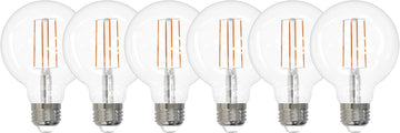 G25 LED Light Bulbs 8.5W 100W Equivalent Amber 2200K Long Filament Vintage LED Globe Light Bulbs Vanity Bathroom