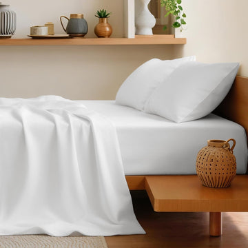 100% Egyptian Cotton Sheets Queen - 600 Thread Count Sheets, Ultra Soft Breathable Sheet Sets, Hotel Quality Sateen
