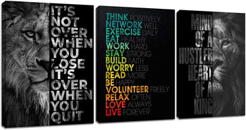 Motivational Office Wall Art Inspirational Canvas Wall Art Hustle Posters Wall Decor Print Entrepreneur Quote Wall