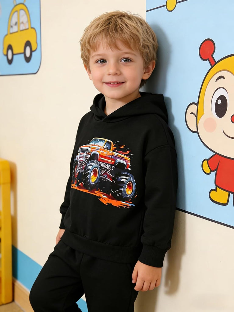Toddler Boys' Dinosaur & Truck Print Pullover Hoodie and Sweatpants Set