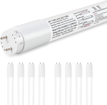 T8 LED Tube Lights 4Ft, 186LM/W 14W 2600LM 5000K, LED T8 Type A+B, DLC 6.0