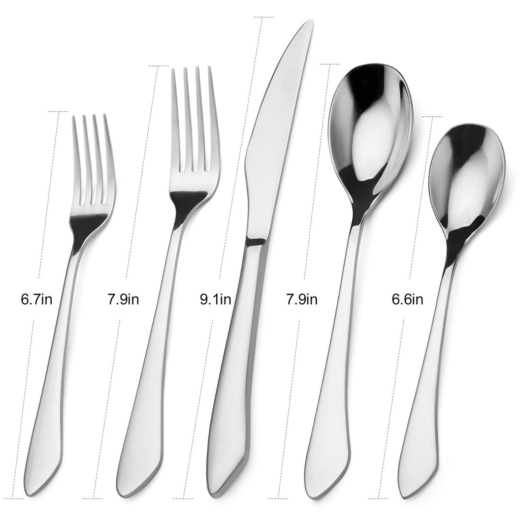 Silverware Set, 20-Piece Stainless Steel Flatware Set Service for 4, Mirror Polishing Tableware Cutlery Set and