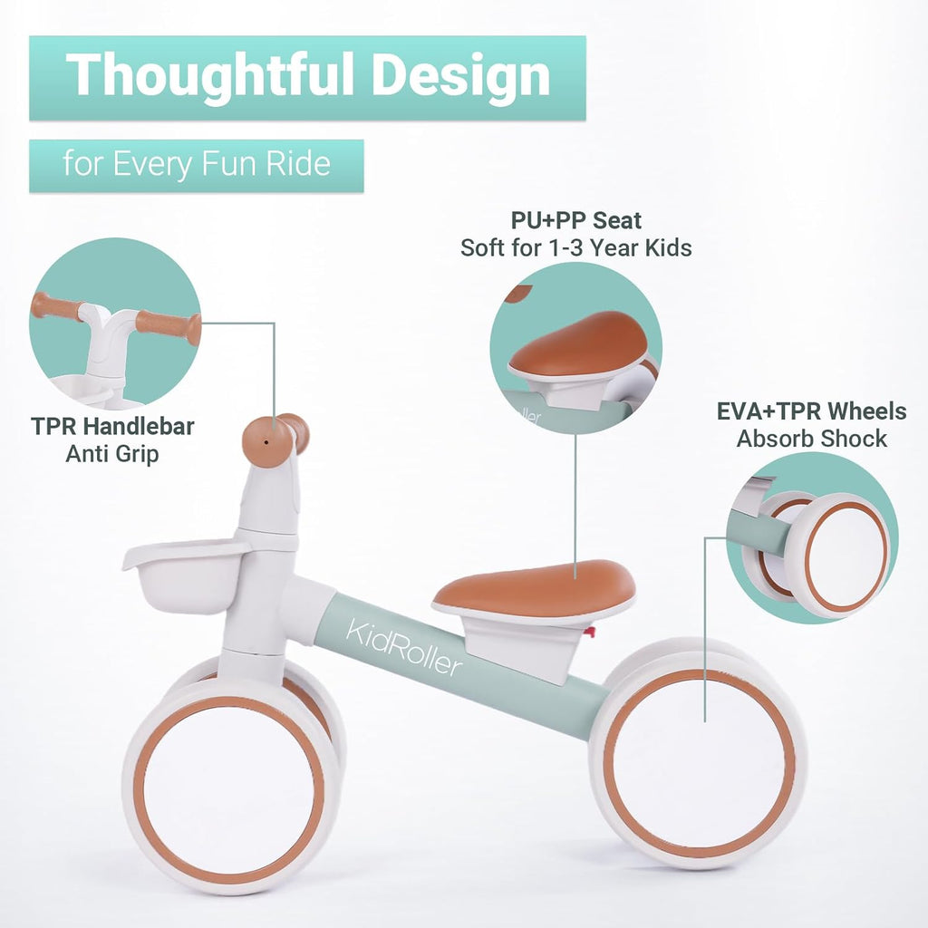 Kid's Balance Bikes for 1 Year Old Boys and Girls, 12-36 Months Toddler Ride-on with Adjustable Seat and a Front