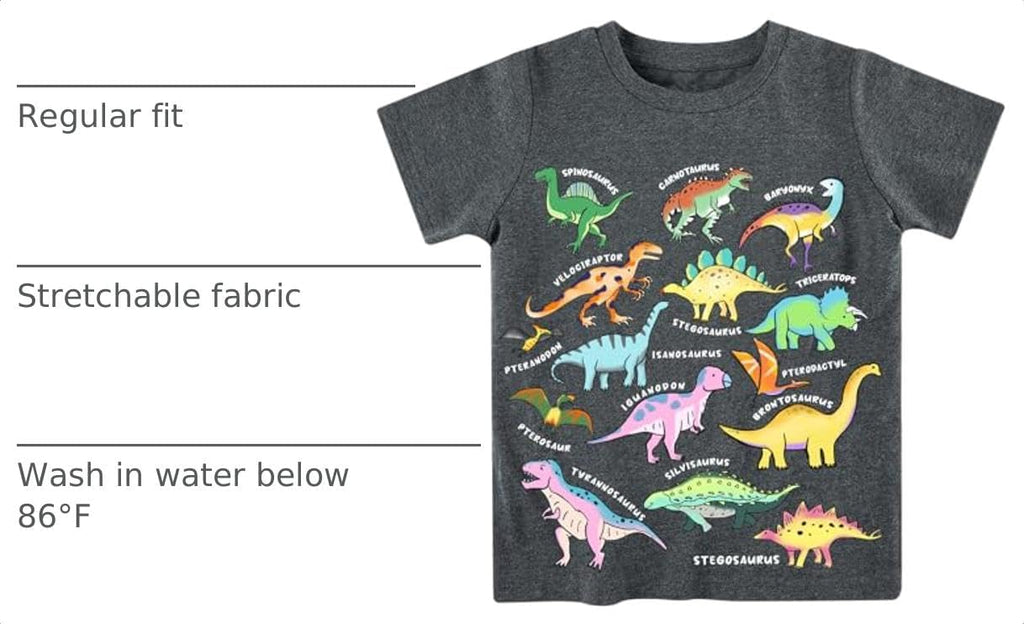 Boys Graphic T-Shirt, Cotton Short Sleeve Shirt for Kid