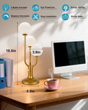 Modern Gold Globe Table Lamp Dimmable Mid Century 3-Light Desk Lamp 3000K Warmwhite Nightstand Lamp Bedside End