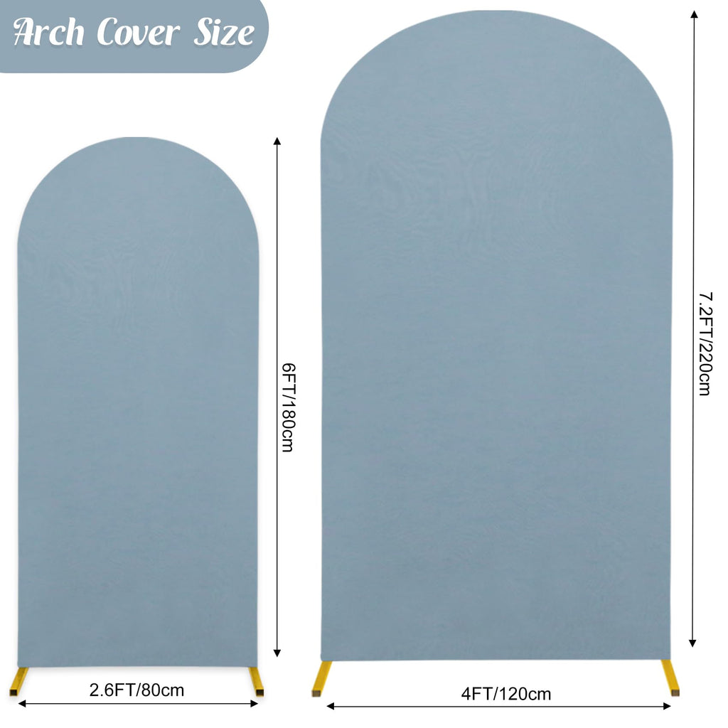 Set of 2 Wedding Arch Stand Cover Round Top Spandex Fitted Arch Cover for Baptism Birthday Party Baby Shower Wedding