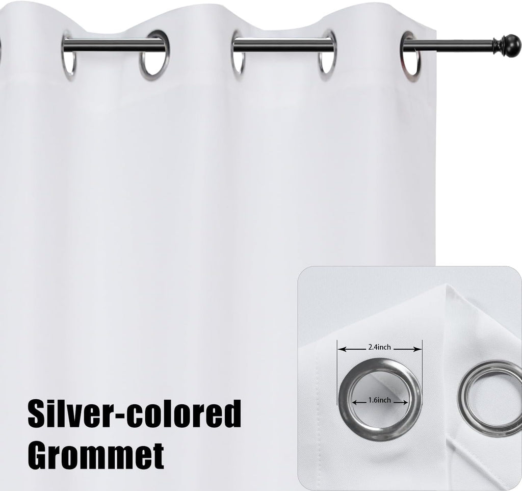 Waterproof Indoor/Outdoor Curtains Thick | Privacy Grommet Curtains , Porch, Pergola, Cabana, 1 Panel, 84W x 108L