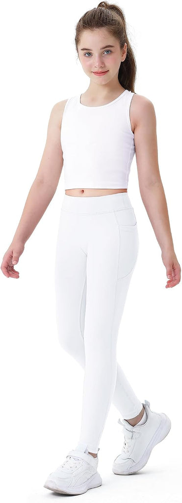 Girls Athletic Leggings Kids Yoga Dance Pants with Pocket