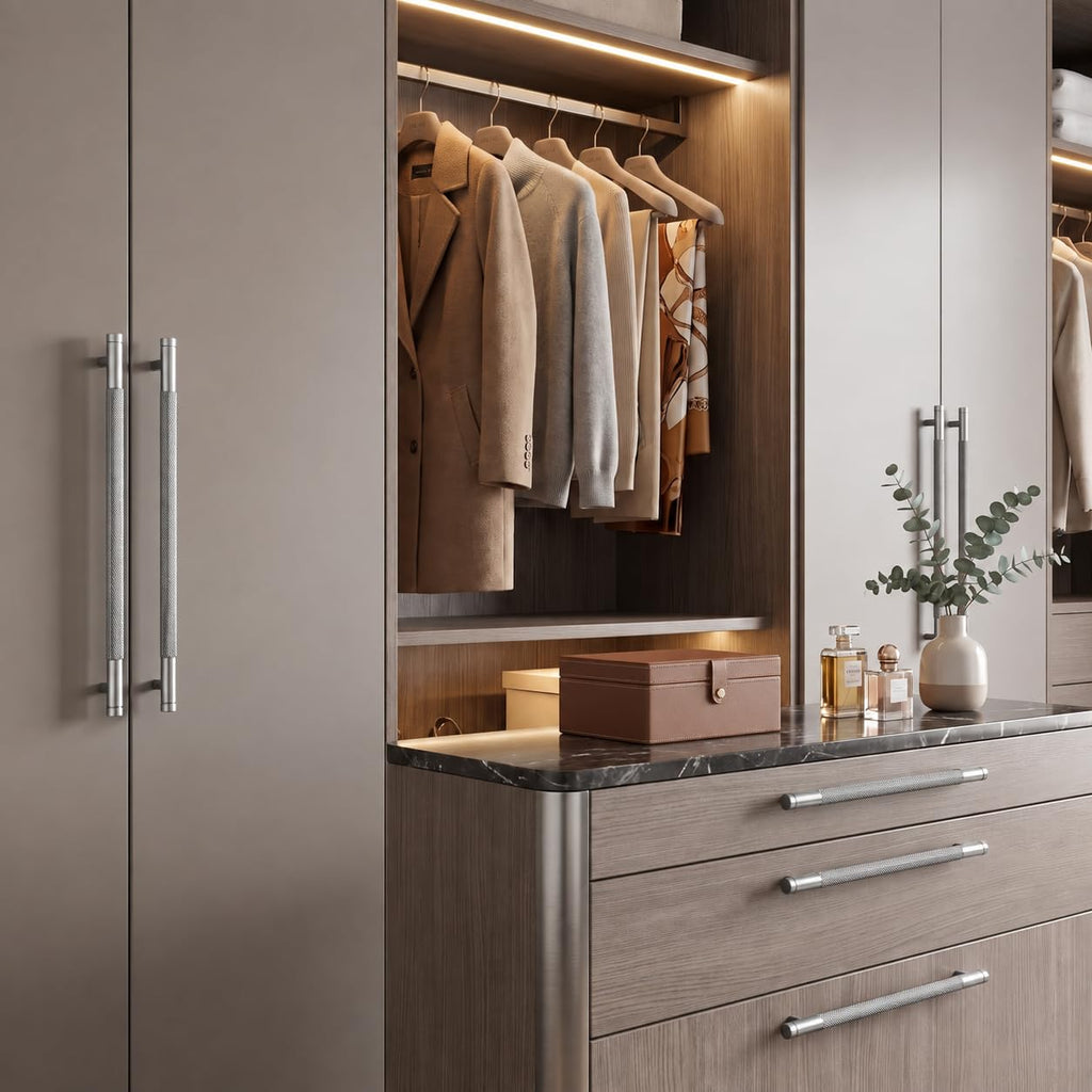15 Inch(381mm) Drawer Appliance Handles Knurled Brushed Satin Nickel Cabinet Pulls Drawer Pulls Kitchen