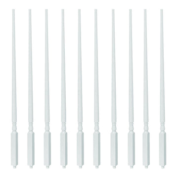 Wooden 1.25" Colonial Style Tapered Stair Baluster Primed (10, Prefinished White, 36")
