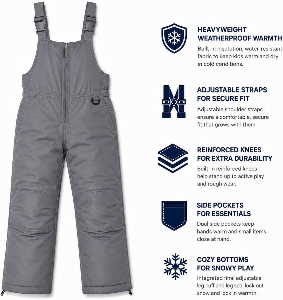 Hero Kids Snow Bibs Waterproof Insulated Bib Overalls