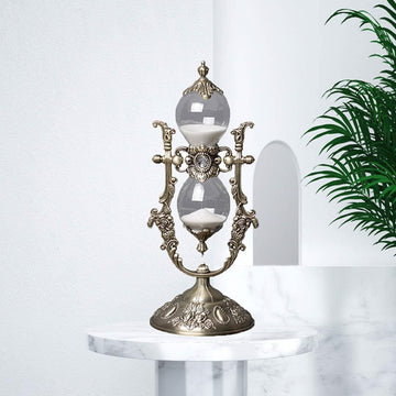 Sanduhr 15 Minuten,Hour Glass,Metal Vintage Hourglass,Hourglass Decor, Hourglass with Sand Embossed Metal Hour Glass