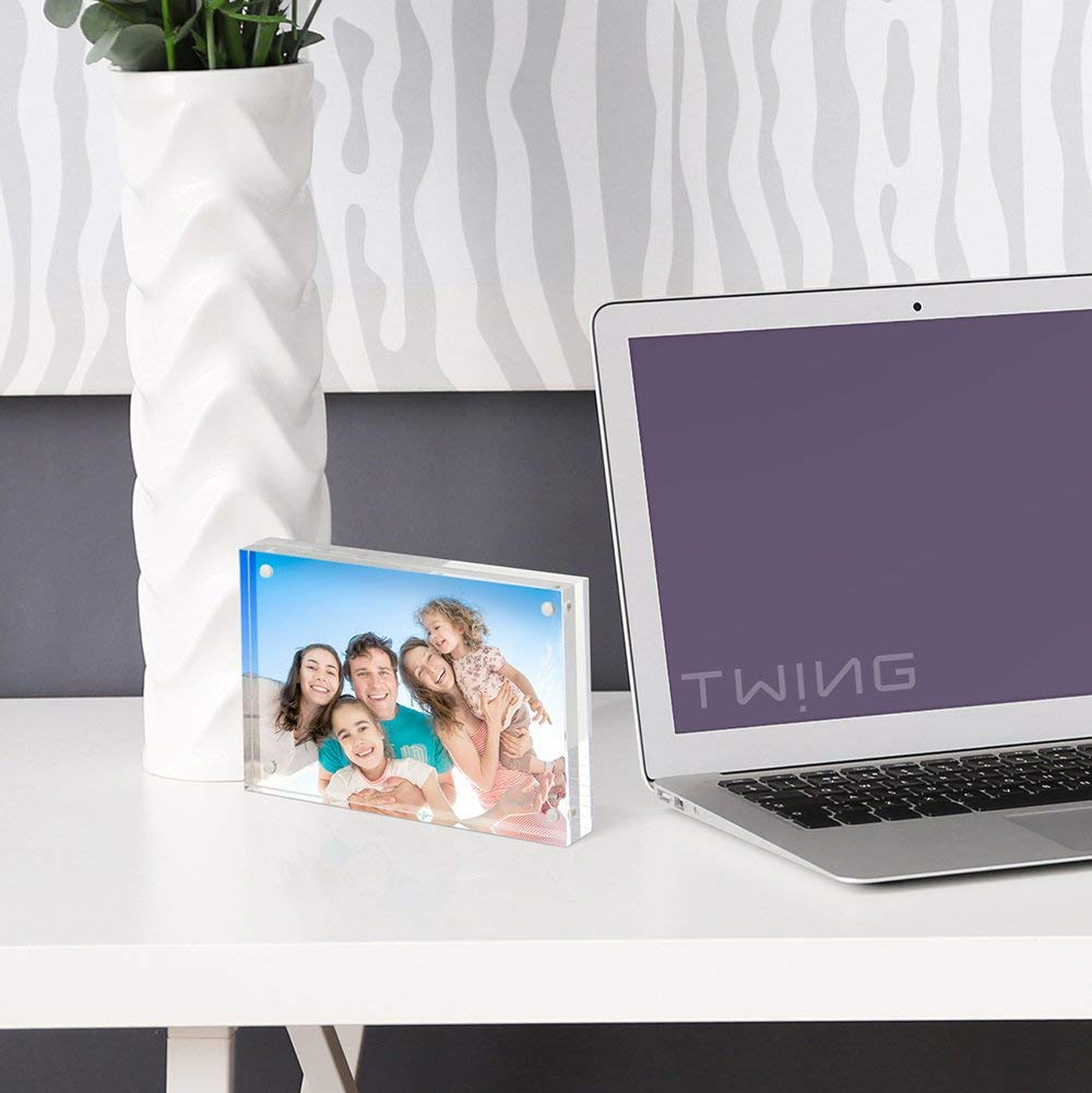 8x10 Acrylic Frame 1 Pack, 24MM Thicker Frameless Clear Picture Frames