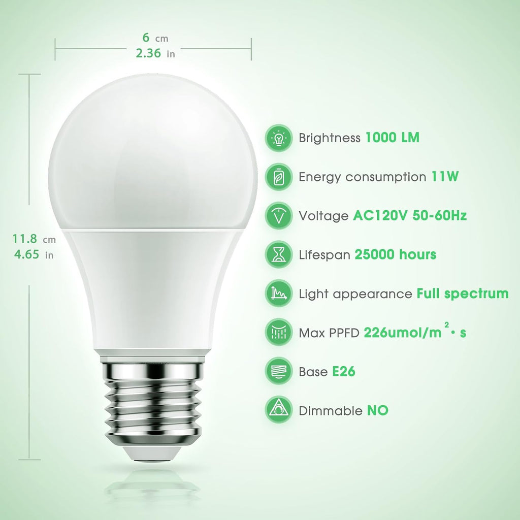 Grow Light Bulbs, Full Spectrum Grow Light Bulb, LED Grow Light
