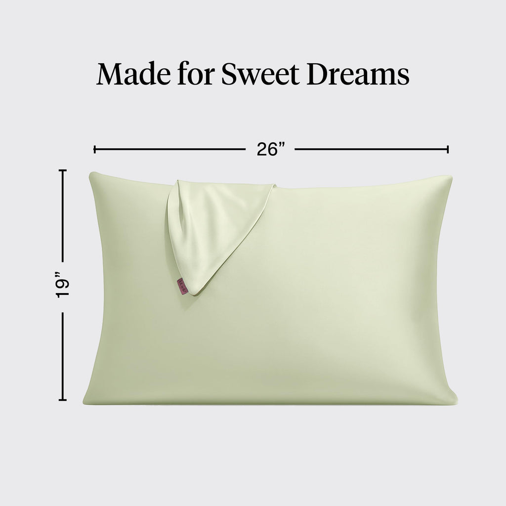 Satin Pillowcase With Zipper - Standard Size, Sage