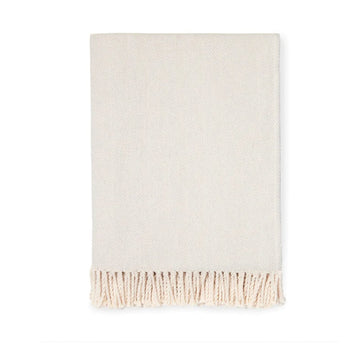 Celine Herringbone, 100% Cotton Throw Blanket - Tin
