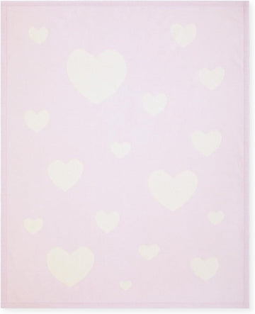 100% Cashmere Baby Blanket Heart Design 32" x 40" Pink