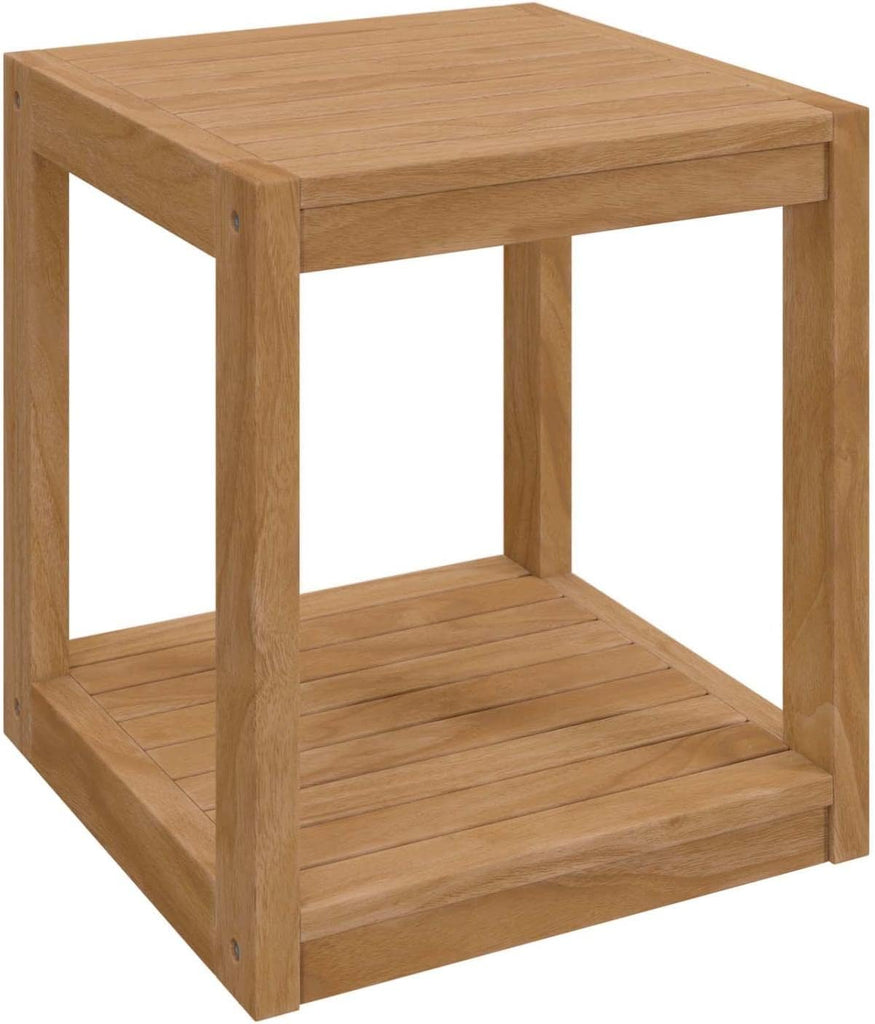 Carlsbad 3-Piece Teak Wood Outdoor Patio Set in Natural/Gray
