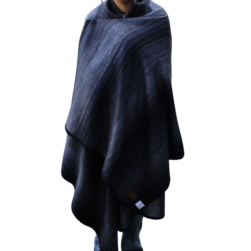 Alpaca Wool Blanket Throw - Beautiful & Warm, 80 x 60 inches, Ultra-Soft, Hypoallergenic and Breathable. (gris)