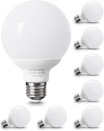 Daylight LED Globe Light Bulbs, 60 watt Equivalent, E26 Base