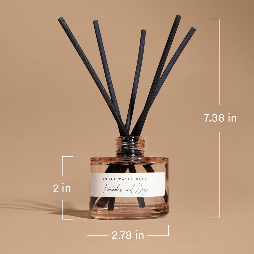 Sandalwood Rose Reed Diffuser - Room Decor Aesthetic with Long-Lasting Premium Fragrance of Green, Leafy, Winey