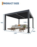Garvee 12x16ft Louvered Pergola - All-Aluminum Outdoor Pergolas with Adjustable Louvered Roof