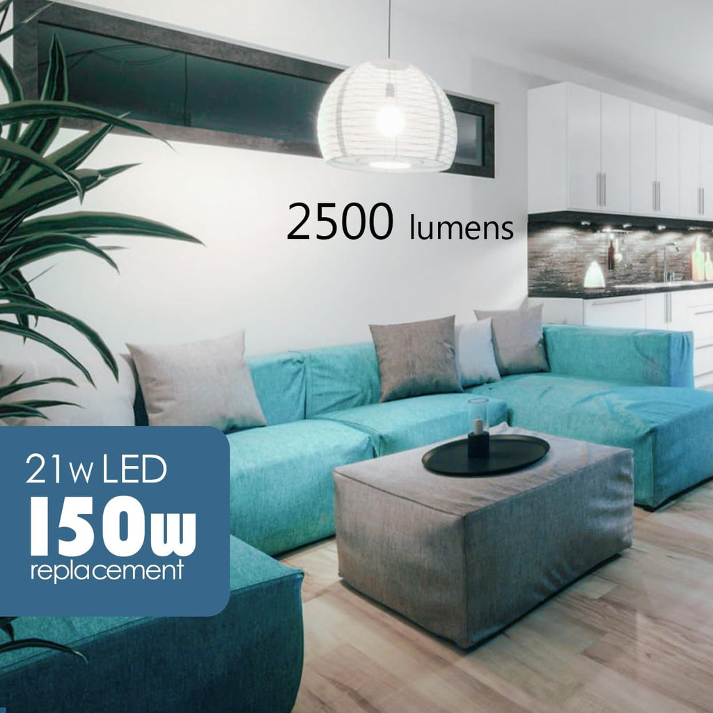 150 Watt Equivalent LED Bulb, 21W Super Bright 2500 Lumens A21 Light Bulbs, Daylight 5000K, Non-Dimmable, E26 Base