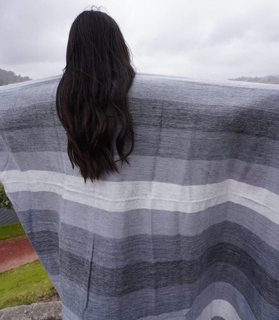 Alpaca Wool Blanket Queen Size 95 x 65 Inches - Ultra Soft, Warm & Lightweight, Reversible, Breathable