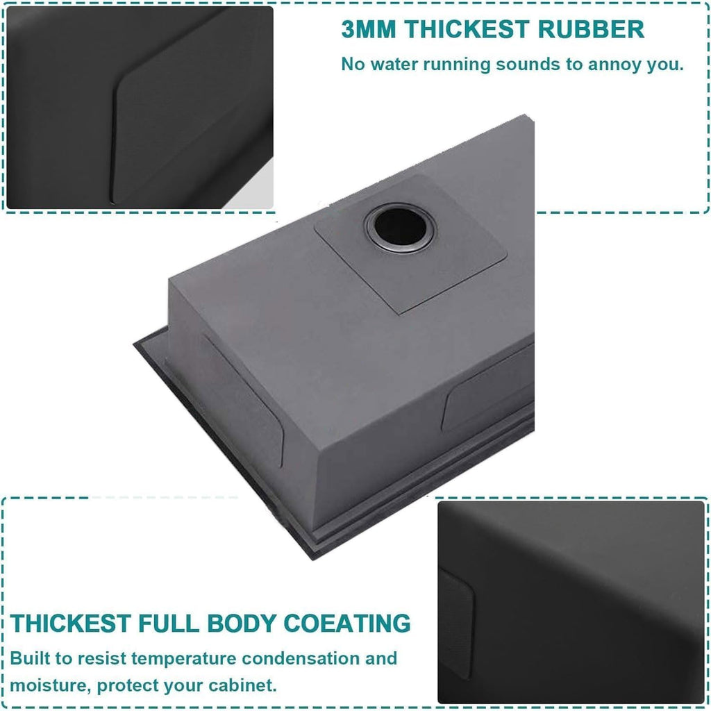 33x22 Drop Sinks Black, Gunmetal Black Stainless Steel Workstation 16Guage Topmount Single Bowl 9 Inch Deep Sink with
