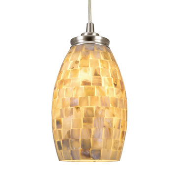Coast 9" Modern Mosaic Sea Shell Mini Pendant Light