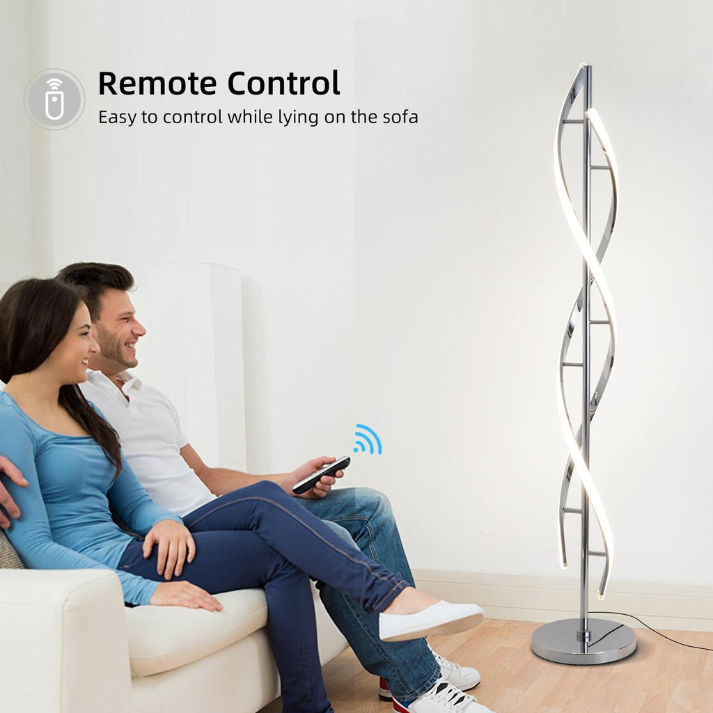 40W LED Modern Floor Lamp Remote Control Dimmable Spiral Floor Lamp Indoor Tall Lamp Floor Lamps s Family Rooms