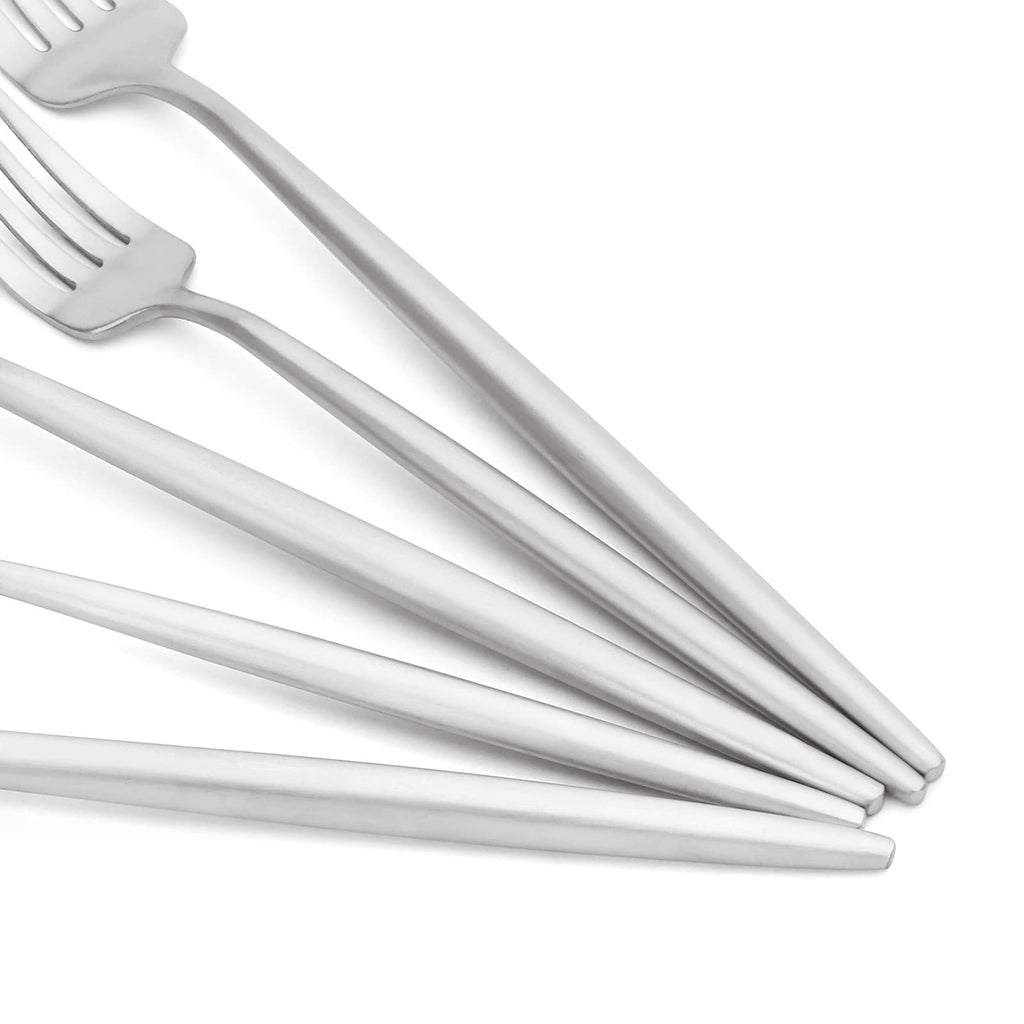 Matte Silverware Set for 12, 60pcs Satin Finish Flatware Cutlery Set