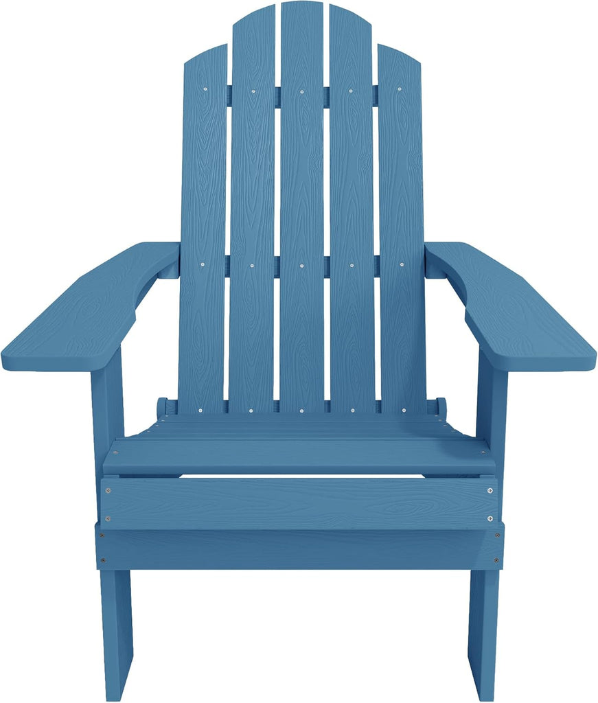 Folding Adirondack Chair for Outdoor, Easy to Assemble & Comfortable | All Weather Composite Plastic Adirondack