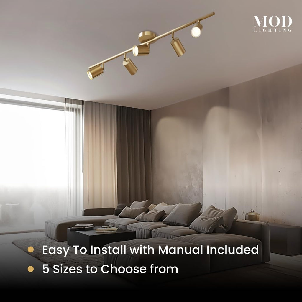 Harris | Modern Track Lights LED, Indoor Ceiling Light Fixture Island Ceiling Lighting, Solid Brass Light Fixture