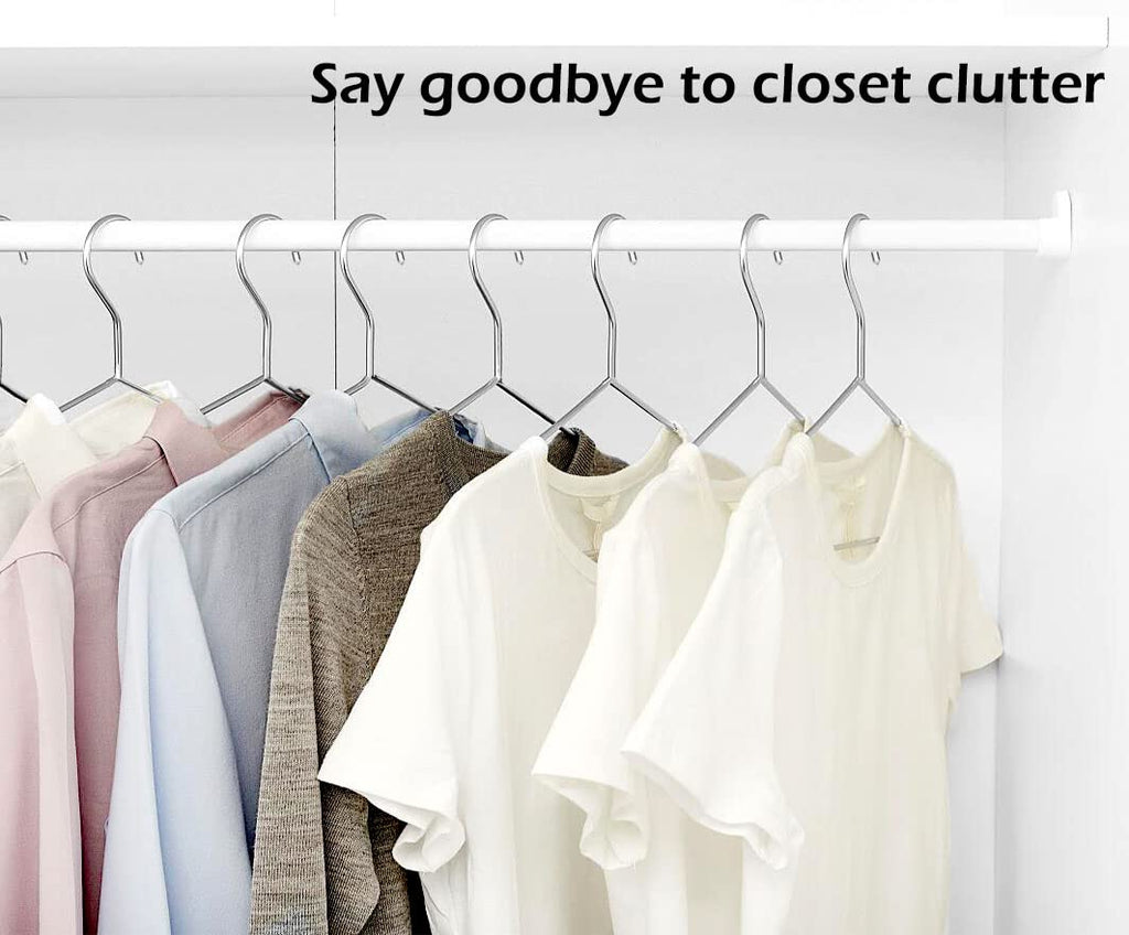 50 Pack Metal Hangers Coat Hangers Heavy Duty Stainless Steel Clothes Hanger for Closet Clothing Shirt Suit Pant 16.4