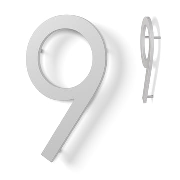 8 Inch Modern house numbers for outside Address Numbers s Large Silver Exterior Street Metal floating house numbers