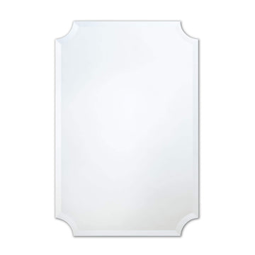 Frameless Rectangle Mirror, 24" x 36" Bathroom Wall Mirror w/Beveled Edge