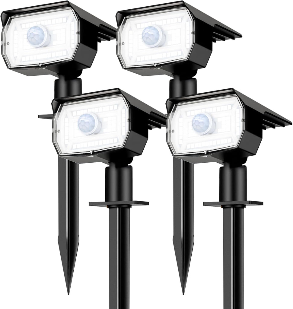 Solar Lights Outdoor Waterproof, Motion Sensor Spot Lights- 4 Pack/56 LED/3 Modes Solar Powered Spotlights 2-in-1