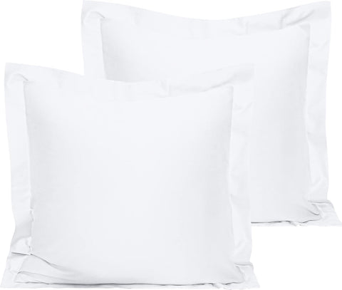 Cotton 26x26 Euro Sham Covers - 500 Thread Count Egyptian Cotton Euro Pillow Covers, 2 Pack Super Soft and Breathable