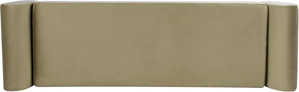 60" Modern Storage Bench with Wood Legs - Light Sage Green Velvet